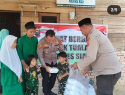 Wujud Kepedulian Polri, Polsek Tualang Rutin Gelar Program ‘Jum’at Berbagi” ke Yayasan Ikhlas Hati