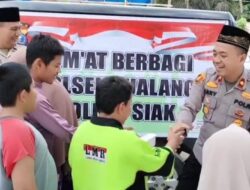 Indahnya Berbagi di Hari Jum’at. Kapolsek Tualang; Kita Peduli Kepada Anak-anak Disabilitas