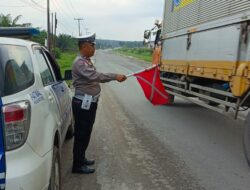 Sat Lantas Polres Batu Bara, Melaksanakan Kegiatan Patroli Kibas Bendera