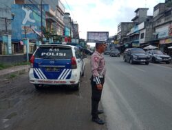 Personil Sat Lantas Polres Batu Bara, Melaksanakan Kegiatan Patroli Kibas Bendera
