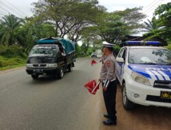 Sat Lantas Polres Batu Bara, Melaksanakan Kegiatan Patroli Kibas Bendera Dan Video Situasi Arus Lalulintas.