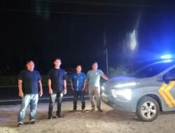 Personil Polsek Medang Deras,Giat Antisipasi Terjadinya Kejahatan Geng Motor.