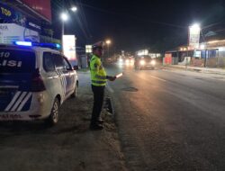 Satlantas Polres Batu Bara, Gelar’ Patroli Blue Light,Di Beberapa Titik Rawan Laka.