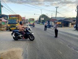 Sat Lantas Polres Batu Bara , Gelar’ Pengaturan Arus Lalulintas Di Wilayah Hukum Polres Batu Bara .