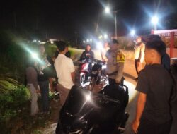 Plt,Polsek Medang Deras Iptu Ahmad fahmi SH, Pimpin Patroli Malam.