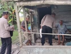 Plt, Polsek Medang Deras,Giat Berikan Sembako Warga Tidak Mampu.
