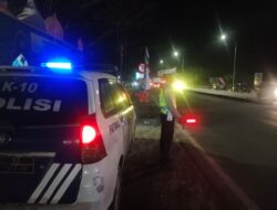 Sat Lantas Polres Batu Bara, Gelar Patroli Blue Light, Pastikan Aman Dititik Rawan Laka