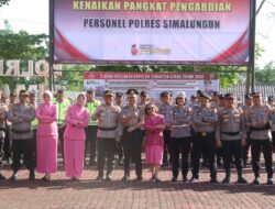 Kapolres Simalungun Pimpin Upacara Kenaikan Pangkat Luar Biasa Personel Polres Simalungun