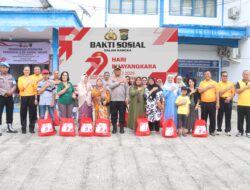 Polres Simalungun Bagikan 150 Paket Sembako Gratis Untuk Lansia Dan Masyarakat Sambut Hut Bhayangkara Ke-79