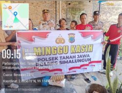 Tangan Terulur Penuh Kasih: Polsek Tanah Jawa Bagikan Sembako untuk Warga Kurang Mampu
