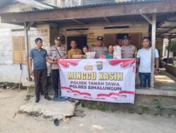 Polsek Tanah Jawa Salurkan Bantuan Sembako Melalui Minggu Kasih, Wujudkan Polri Dekat dengan Rakyat