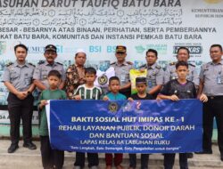 Lapas Labuhan Ruku Gelar Baksos HUT Imigrasi dan Pemasyarakatan ke-1, Salurkan Paket Sembako ke Panti Asuhan