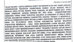 BERITA KEHILANGAN SKT