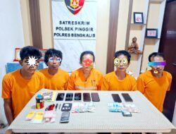 Polres Bengkalis Ringkus 5 Orang Di Sebangar Diduga Pelaku Narkotika