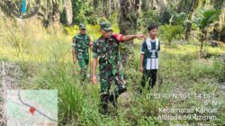 Babinsa Kampung Kandis Melakukan Giat Patroli Karhutla Dengan Warga Tempatan