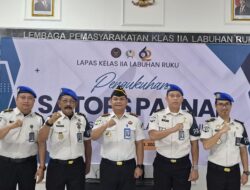 Perkuat Pengawasan Internal, Lapas Labuhan Ruku Ikuti Pengukuhan Satops Patnal