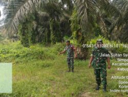 Babinsa Koramil 05/Pwk Kandis Berpatroli Karhutla di Wilayah Kandis Kota