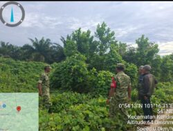 Babinsa Kandis Patroli Karhutla di Wilayah Kampung Pencing Bekulo