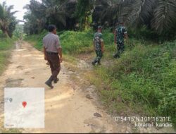 Babinsa Kandis, Berpatroli Karhutla Dengan Warga Tempatan di Wilayah Kelurahan Telaga Sam Sam