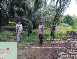 Babinsa Kampung Libo Jaya Berpatroli Karhutla Bersama Warga Tempatan