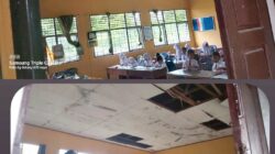 Plafon Sekolah Ambruk Siswa SDN 13 Pinggir Bocor Kepalanya