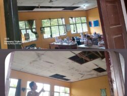 Plafon Sekolah Ambruk Siswa SDN 13 Pinggir Bocor Kepalanya