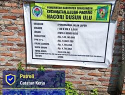 Proyek Pembangunan Perkerasan Jalan Lapen , Perlu Di Konfirmasi Ulang.