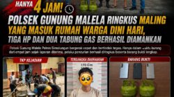 Hanya 4 Jam! Polsek Gunung Malela Ringkus Maling Yang Masuk Rumah Warga Dini Hari, Tiga HP dan Dua Tabung Gas Berhasil Diamankan