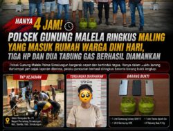 Hanya 4 Jam! Polsek Gunung Malela Ringkus Maling Yang Masuk Rumah Warga Dini Hari, Tiga HP dan Dua Tabung Gas Berhasil Diamankan