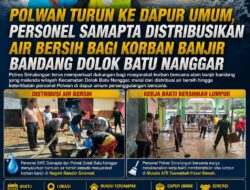 Polwan Turun ke Dapur Umum, Personel Samapta Distribusikan Air Bersih bagi Korban Banjir Bandang Dolok Batu Nanggar