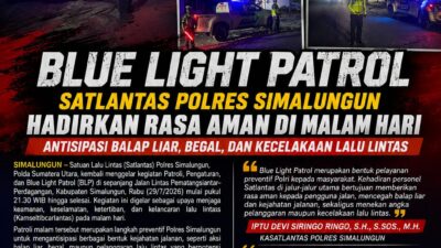 Blue Light Patrol Satlantas Polres Simalungun Hadirkan Rasa Aman di Malam Hari, Antisipasi Balap Liar, Begal, dan Kecelakaan Lalu Lintas