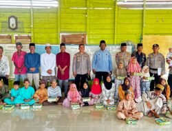 Wujud Kepedulian, Polres Rohil Usap Senyum Anak Yatim di Pasir Limau Kapas
