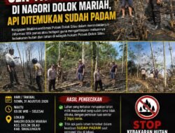 Bhabinkamtibmas Polsek Dolok Silau Cek Titik Hotspot di Nagori Dolok Mariah, Api Ditemukan Sudah Padam