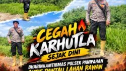 CEGAH KARHUTLA SEJAK DINI, BHABINKAMTIBMAS POLSEK PANIPAHAN AKTIF PANTAU LAHAN RAWAN