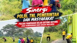 Sinergi Polri, TNI, Pemerintah dan Masyarakat, Polsek Panipahan Gelar Gotong Royong Jaga Kebersihan dan Cegah Malaria