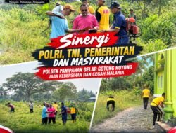 Sinergi Polri, TNI, Pemerintah dan Masyarakat, Polsek Panipahan Gelar Gotong Royong Jaga Kebersihan dan Cegah Malaria