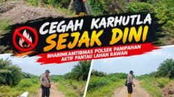 CEGAH KARHUTLA SEJAK DINI, BHABINKAMTIBMAS POLSEK PANIPAHAN AKTIF PANTAU LAHAN RAWAN