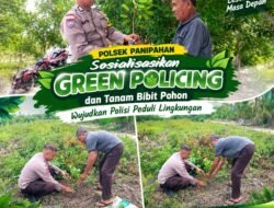 Polsek Panipahan Sosialisasikan Green Policing dan Tanam Bibit Pohon, Wujudkan Polisi Peduli Lingkungan
