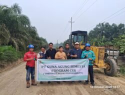 CSR, PT. GAS Kembali Melakukan Pemeliharaan Jalan Datuk Lima Puluh Sepanjang Tiga Koma Lima Kilometer