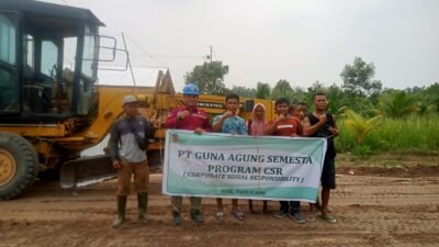 CSR, PT. GAS Bantu Perbaikan Jalan Warga Dusun Takolu Area Aek Loba Kampung Kandis