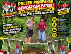 POLSEK PANIPAHAN GENCARKAN PATROLI ANTISIPASI KARHUTLA DI WILAYAH RAWAN KEBAKARAN