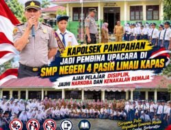 KAPOLSEK PANIPAHAN JADI PEMBINA UPACARA DI SMP NEGERI 4 PASIR LIMAU KAPAS, AJAK PELAJAR DISIPLIN, JAUHI NARKOBA DAN KENAKALAN REMAJA