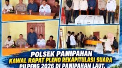 POLSEK PANIPAHAN KAWAL RAPAT PLENO REKAPITULASI SUARA PILPENG 2026 DI PANIPAHAN LAUT, PASTIKAN BERJALAN AMAN DAN KONDUSIF